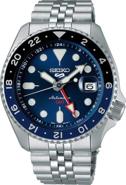 Seiko 5 Sports Herrenuhr Automatik GMT Blau SSK003K1