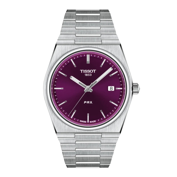 Tissot Herrenuhr PRX Saphirglas 10BAR 40mm Lila T137.410.11.401.00