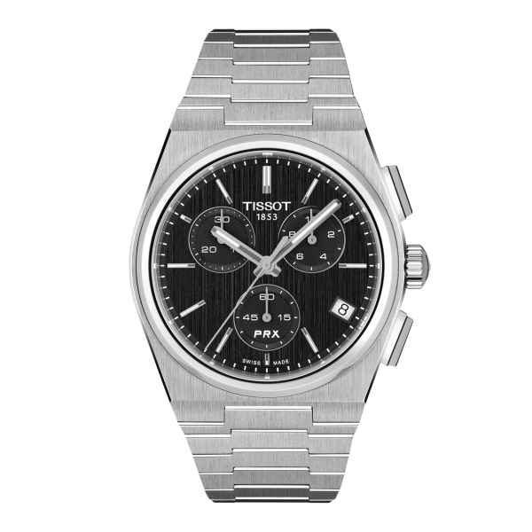 Tissot Herrenuhr PRX Chrono Quarz Saphirglas Schwarz 41mm T137.417.11.051.00