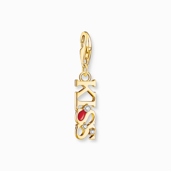 THOMAS SABO Charm Anhänger KISS Silber 925 vergoldet 2067-565-10