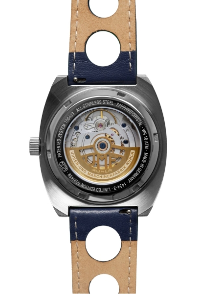 UMF Ruhla Herrenuhr Automatik Scheibenuhr Limited Blau 1434-3