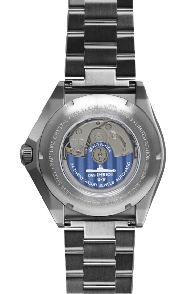 UMF Ruhla Herrenuhr Automatik U-Boot Saphirglas Blau Limited 1930M-3