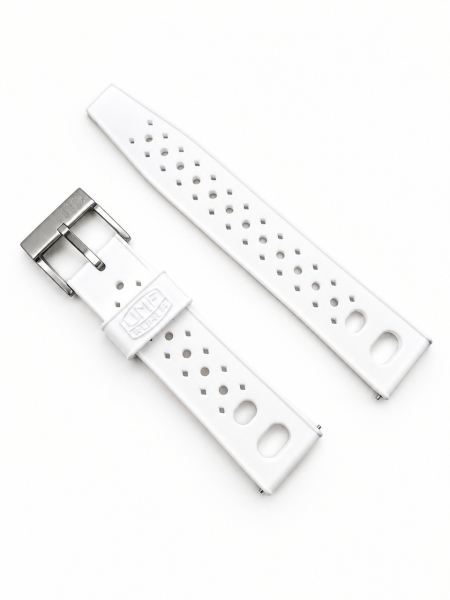 UMF Ruhla Armband Silikon Weiss Dornschließe 22mm Stegbreite