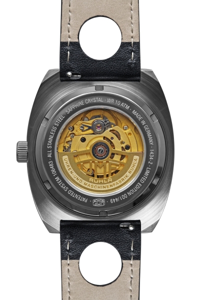 UMF Ruhla Herrenuhr Automatik Scheibenuhr Limited Schwarz 1434-2
