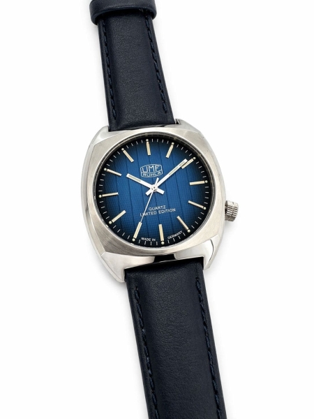 UMF Ruhla Herrenuhr Quarz Edelstahl Saphirglas Blau Limited Edition 1466-3