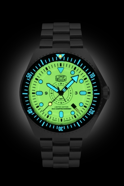 UMF Ruhla Herrenuhr Automatik GMT Gelb 46mm Limited 1932M-5
