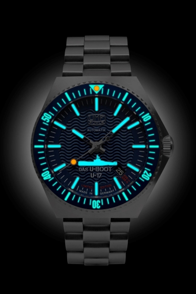 UMF Ruhla Herrenuhr Automatik U-Boot Saphirglas Blau Limited 1930M-3