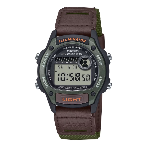 Casio Uhr Kinder Jugend Digital Alarm Licht Stopp 5 BAR Grün W-220HF-3AVEF