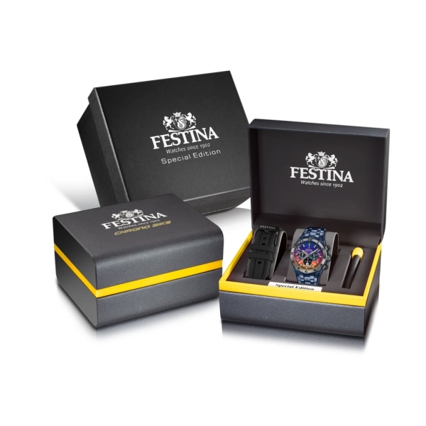 Festina Chrono Bike Herrenuhr Special Edition Datum Blau 45mm F20709/1