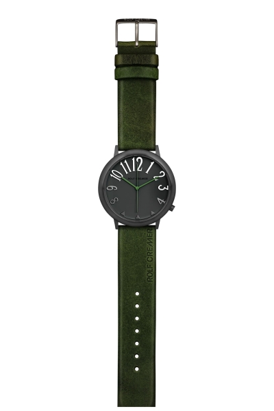 Rolf Cremer Damenuhr Jumbo II 50mm Groß Grün Schwarz 495095