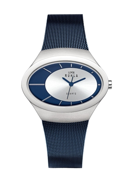 UMR Ruhla Damenuhr Edelstahl Milanaise Blau 39mm 91333