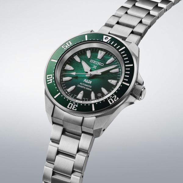 Seiko Prospex Herrenuhr Automatik Taucher PADI Datum Grün SRPL53K1