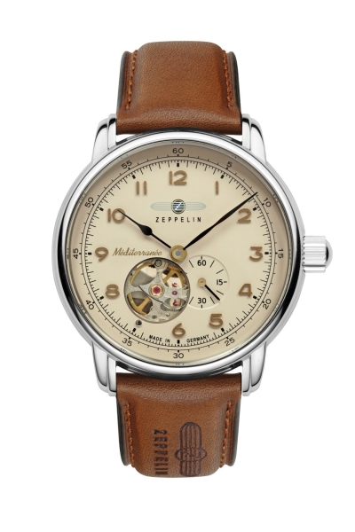 Zeppelin Herrenuhr Méditerranée Automatik Leder Braun 9666-5